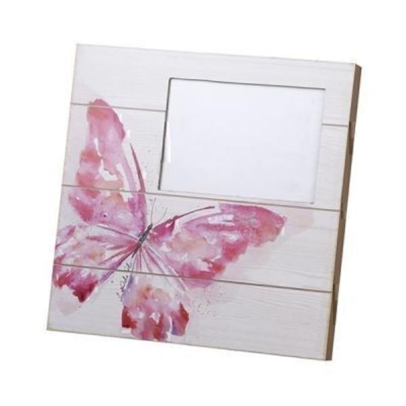 This Wooden Butterfly Photo Frame by Heaven Sends is a lovely gift for anyone with a love of butterflies. Made of a white floorboard wood painted white with a big pink butterfly on the front and the photo space offset in the top right corner it makes the